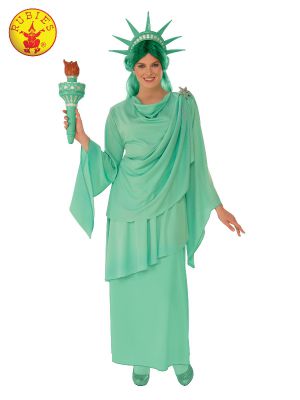 Statue of Liberty Costume Ladies Adults American USA Novelty Fancy Dress Outfit 